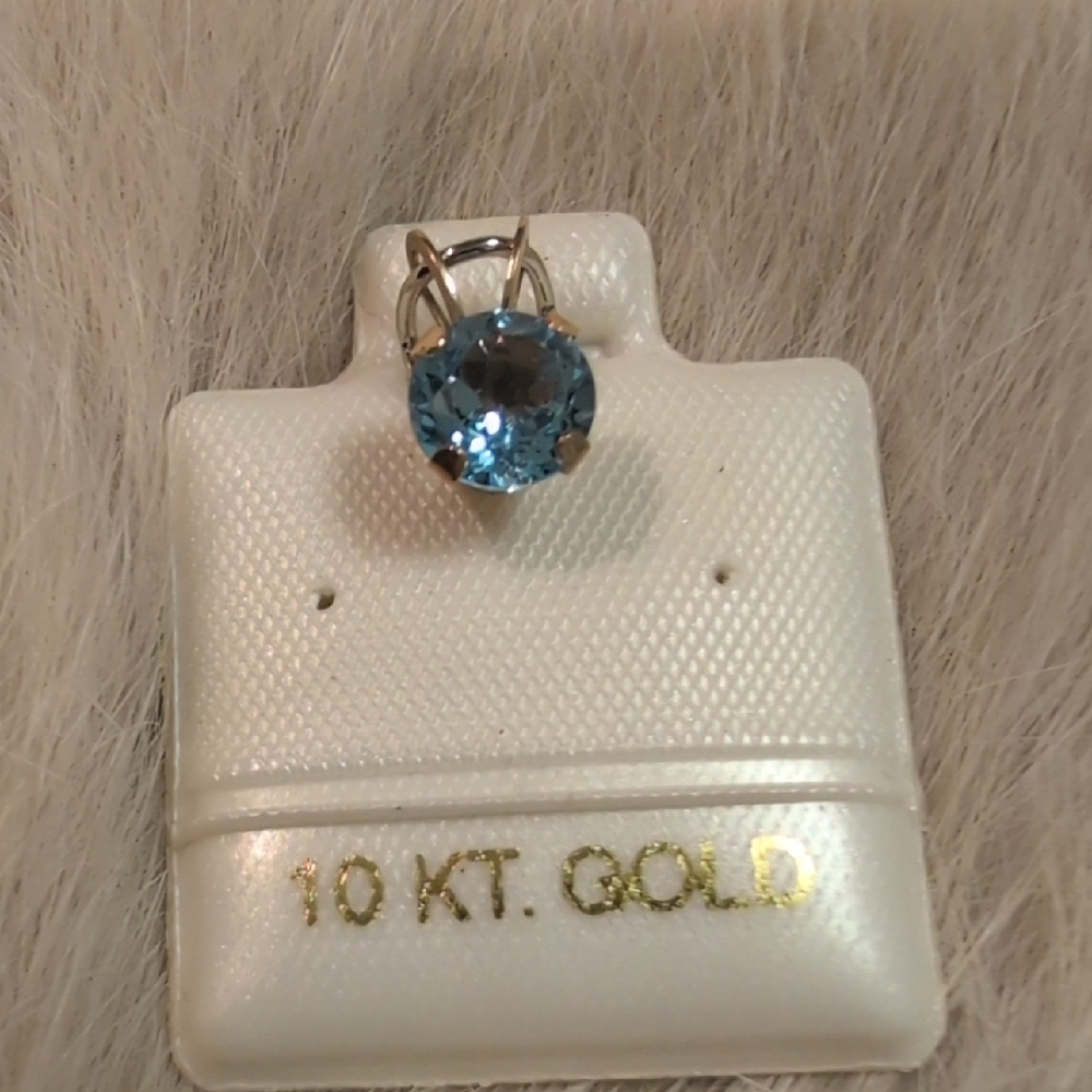 10 KT Gold Blue Gemstone Earring